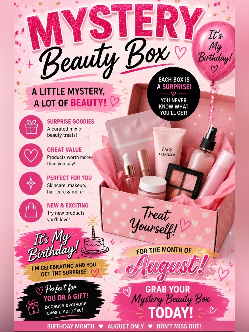 IT'S MY BIRTHDAY MONTH = LETS CELEBRATE - $25 MYSTERY BOX 🎁